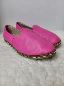 Sabah Womens Slip-On Babouche Shoes Size 8 Hot Pink Leather Limited Edition Rare - Picture 1 of 9