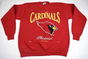 Vintage NFL Sweatshirt Cardinals Phoenix AZ Size L 90s Lee Nutmeg c.1995 - Picture 1 of 12