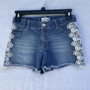 Jordache Shorts Denim Women’s Floral Print Sz 14 Embroidered Cut Off Summer Fun - Picture 1 of 13