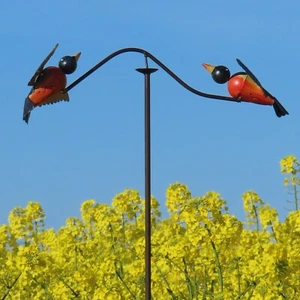 Windspiel Gartenpendel Gartenstecker Garten verliebte Vögelchen beim Liebestanz - Bild 1 von 7