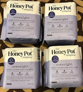 The Honey Pot Company, lotto 4 pastiglie per la notte a base di erbe con ali confezione 12-48 totale - Foto 1 di 5