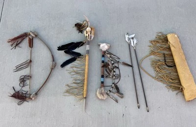 Handcrafted Southwest-Inspired Decorative Display | Rustic Tribal Accent Décor - Image 1 of 4