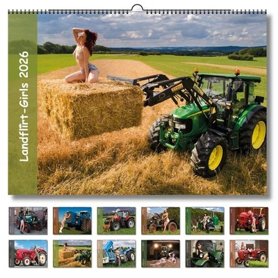 Landflirt Kalender 2026 Frauen Traktoren Trecker Jungbauernkalender Landwirt A3 - Bild 1 von 4