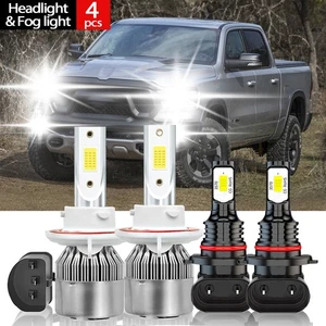 For Dodge Ram 1500 2006-2012 Combo 4x LED Headlight Fog Light Bulbs H13 9145 - Picture 1 of 12