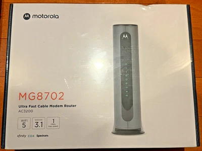Motorola MG8702 Cable Modem + Wi-Fi Router-Black NEW - Image 1 of 4