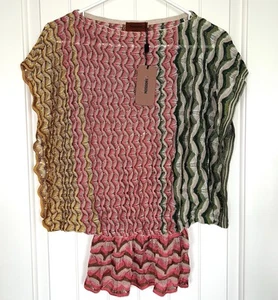 Missoni Orange Label Short Sleeve Knit Sweater Size 6 EUR 40 Knitwear Kimono NWT - Picture 1 of 24