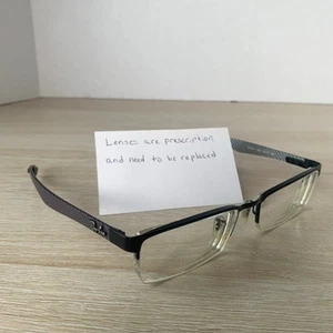 Ray-Ban RB8412 2503 Eyeglasses Black Brown Carbon Fiber Frames Only 52-17-145 - Picture 1 of 8
