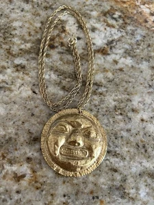 Collar Máscara Quimbaya Vintage Réplica Inspirada Cultura Antigua de Colombia - Imagen 1 de 6