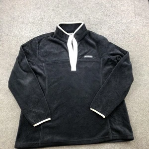 Columbia Pullover Damen 1X schwarz Kontrast Druckknopf halbe Knopfleiste Langarm Fleece - Bild 1 von 9