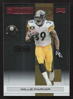 2007 Playoff NFL Playoffs Willie Parker Red Metalized #/399 #77 Card - Image 1 of 2