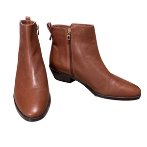 Botines COACH Carmen de cuero marrón con cremallera lateral tacón bloque para mujer talla 10B - Imagen 1 de 9