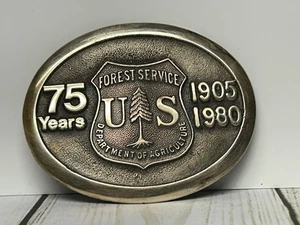 Vintage US Forest Service 75 Jahre USFS Landwirtschaft Gürtelschnalle 1905-1980 - Bild 1 von 6
