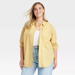 Women's Oversized Long Sleeve Collared Button-Down Shirt-Universal Thread , XL - Picture 1 of 4