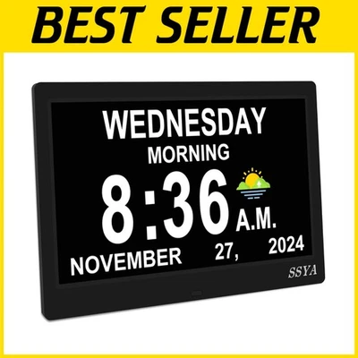 Innovative 11.5" Digital Alarm Clock for Seniors - Auto DST & Easy Read Display - Image 1 of 4