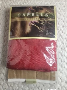Capella Red Rectangular Tablecloth Size 60" X 84" Seats 6 To 8 Casual - Picture 1 of 2