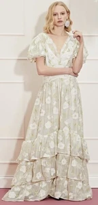 BNWT Dream Sister Jane Maxi Lasso Ruffle Embroidery Floral Dress size M UK 10 - Picture 1 of 3