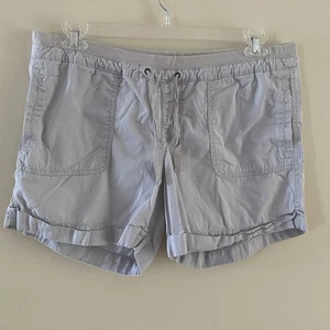 Vintage Old Navy Elastic Waist Drawstring Beige Shorts Size L Large 100% Cotton - Picture 1 of 13