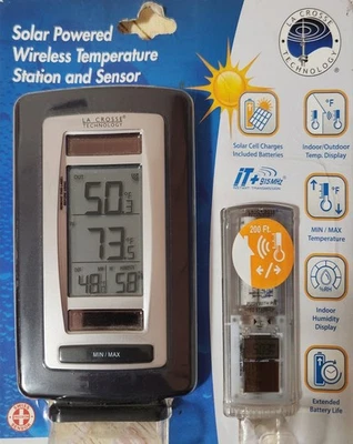 La Crosse Technology Solar Powered Wireless Temperature Station And Sensor  - Image 1 of 2