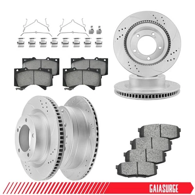 Front & Rear Rotors + Brake Pads for 2008-2019 2020 2021 Toyota Sequoia Tundra - Image 1 of 4