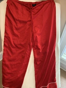 Natori Pijama Pantalón Rojo Satinado Brillante Cordón Fino Suave - Imagen 1 de 8