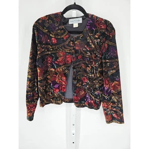 Norton McNaughton Womens Long Sleeve Collared Floral Button Front Jacket Size 10 - Picture 1 of 4