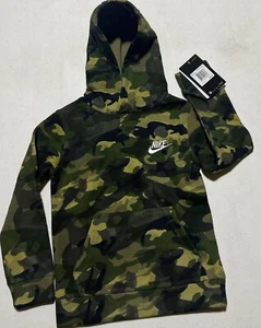 NEW NWT Sz 4 Nike Boys Club Fleece Pullover Camo Hoodie 86I298 - Picture 1 of 3