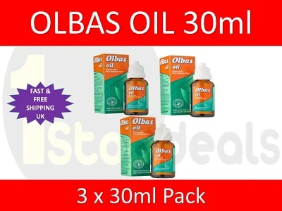 3 X Olbas Oil Inhalant Decongestant | Relief from Blocked sinuses | 30ml Each