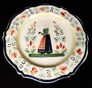 vintage 11" HENRIOT QUIMPER DINNER PLATE (FRANCE) XLNT - Picture 1 of 3