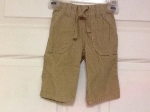 Gymboree Boys Corduroy Pants Size 3 - 6 Months All Cotton Tan Elastic Waist 115 - Picture 1 of 4
