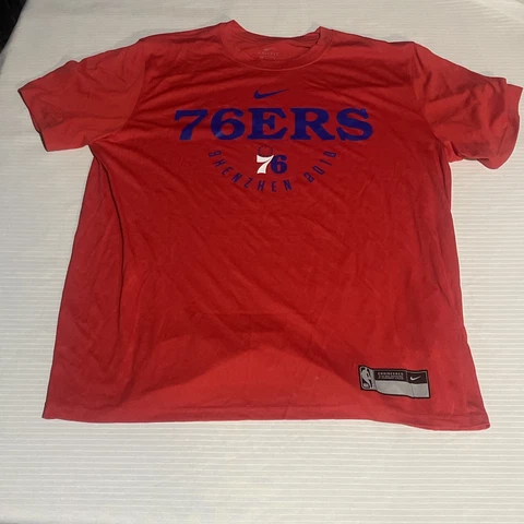 Philadelphia 76ers Shooting Shirt Red Men’s Nike Dri Fit China Extra Large Cover