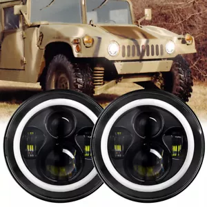 7'' inch LED Headlights Plug & Play Headlamp For Humvee M998 M923 M35a2 Truck - Picture 1 of 17