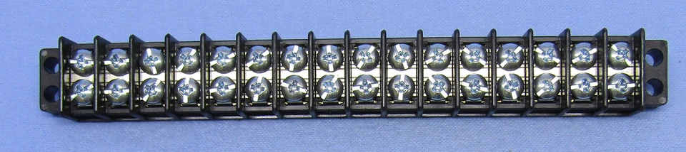 13-1416, Philmore 16 Position Dual Row Terminal Block Barrier Strip ~ 30A @ 300V - Image 1 of 1