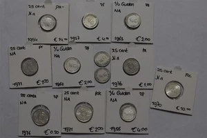 🧭 🇧🇶 NETHERLANDS ANTILLES 1/4 GULDEN COLLECTION MOSTLY SILVER B66 #537 - Picture 1 of 3