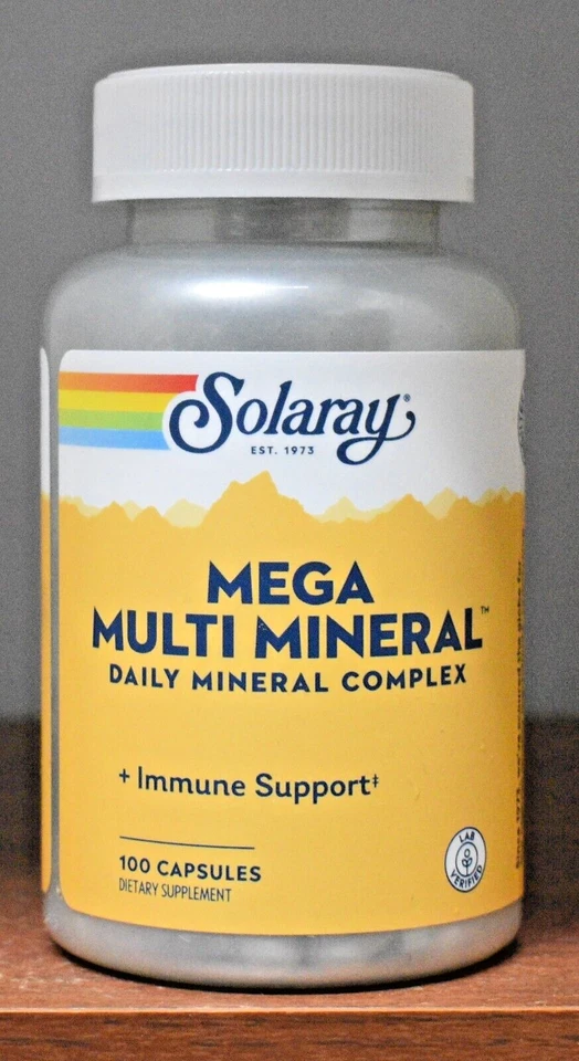 Solaray Mega Multi Mineral Vitamin Capsules 100 Count