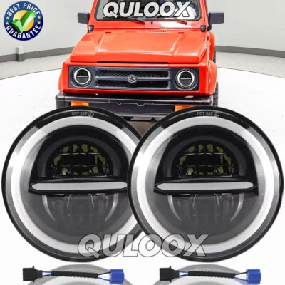 For 1986-1995 Suzuki Samurai SJ410 Pair 7Inch LED Round Headlight HI Lo Beam DRL Foto 1 de 4
