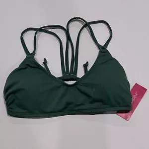 Women's Ribbed Ring Bralette Bikini Top - Xhilaration Olive (Green) XS - Picture 1 of 2