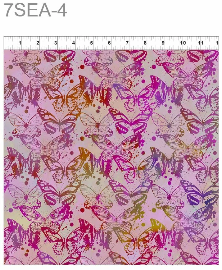 Telas de acolchado SEASONS BY IN THE BEGINNING MARIPOSAS MULTI/PÚRPURA 7SEA-4  Foto 1 de 1