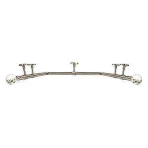 Deckenerker Fenster Gardinenstange 3-seitig 28 mm Öse gebürstet Chrom Komplettset - Bild 1 von 33