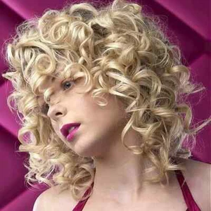 Medium Length Blonde Fluffy Afro Curly Synthetic Hair Wig Women Cosplay Wigs UK - Picture 1 of 6