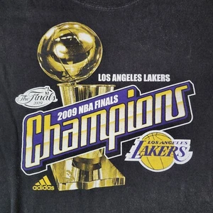 Camiseta Adidas Los Angeles Lakers 2009 Finales NBA Campeones Baloncesto Negra 2XL - Imagen 1 de 6
