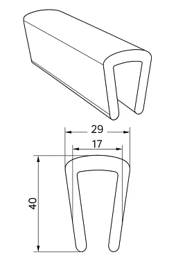 Kantenschutz Rammschutz Stoßkante Scheuerleiste PVC Rand Schutz Boot G83 schwarz - Bild 1 von 2
