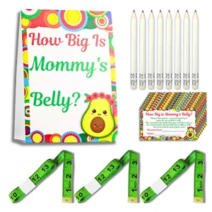 Fiesta Baby Shower Games For Girls or Boys Measure Mommy's Belly Game 50 Players - Picture 1 of 9