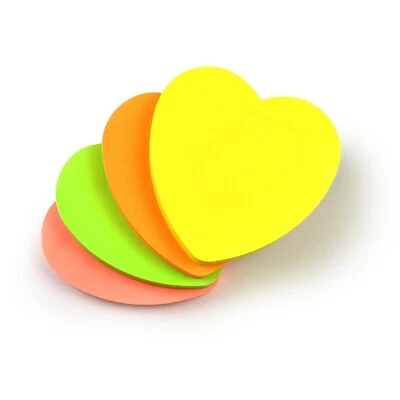Heart Sticky Notes Remove It Post Notes 76mm x 76mm 3"x3" 12 pads - Image 1 of 4