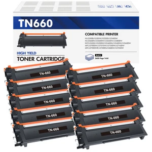 Paquete de 10 tóneres compatibles con Brother TN660 TN-660 MFC-L2700DW HL-L2340DW L2300D - Imagen 1 de 9
