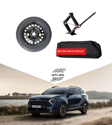 NETVANS Roue de Secours Galette 17" pour KIA SPORTAGE avec Cric et Sac-à-cric 135/90R17