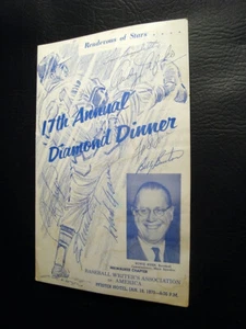 1970 Diamond Dinner Menu w/Autographs, Aaron, Burdette, Matthews, Pafko. & Other - Picture 1 of 3
