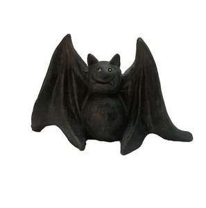 Vintage HALLOWEEN Black BAT Figurine Resin 3.25x5.5” Cute Snaggle Toothed - Bild 1 von 20