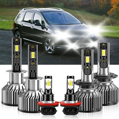 For Peugeot 307 2005-2008 6x LED Headlight combo High Low Beam+ Fog Light Bulbs - Изображение 1 из 4