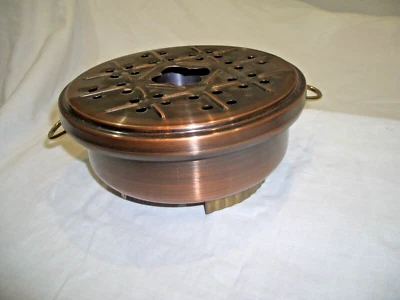 Stövchen Rechaud Warmhalteplatte Topfständer Kupfer Messing rund Teelicht - Bild 1 von 4