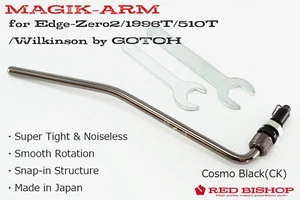 RED BISHOP MAGIK-ARM for Edge-Zero2, GOTOH, Wilkinson, Cosmo Black, CK - Picture 1 of 5